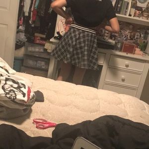 Plaid black and white shirt